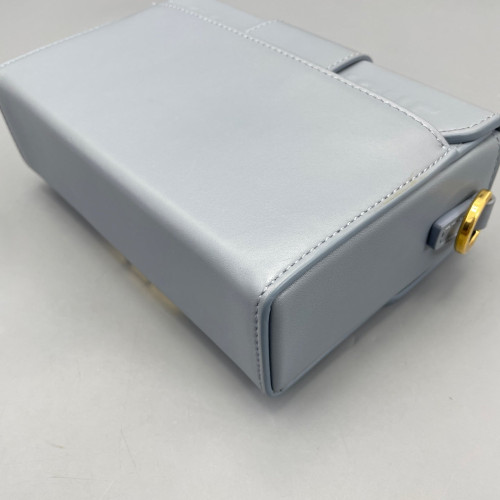 Dior 30 Montaigne Mini Box Bag Calfskin Dusty Blue