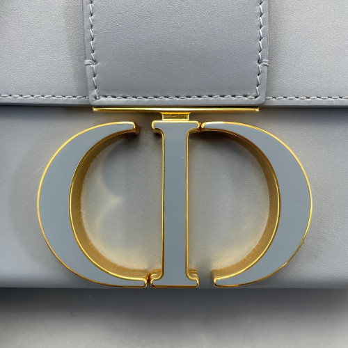 Dior 30 Montaigne Mini Box Bag Calfskin Dusty Blue