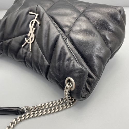 Yves Saint Laurent Small Loulou Puffer Chain Soft Calfskin Black
