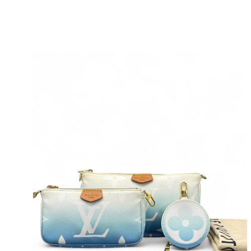 Louis Vuitton Multi Pochette Accessories Monogram Giant Blue White