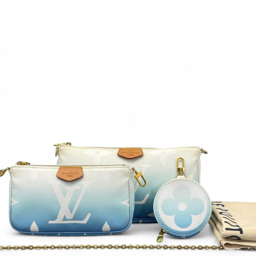 Louis Vuitton Multi Pochette Accessories Monogram Giant Blue White