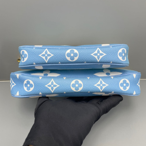 Louis Vuitton Multi Pochette Accessories Monogram Giant Blue White
