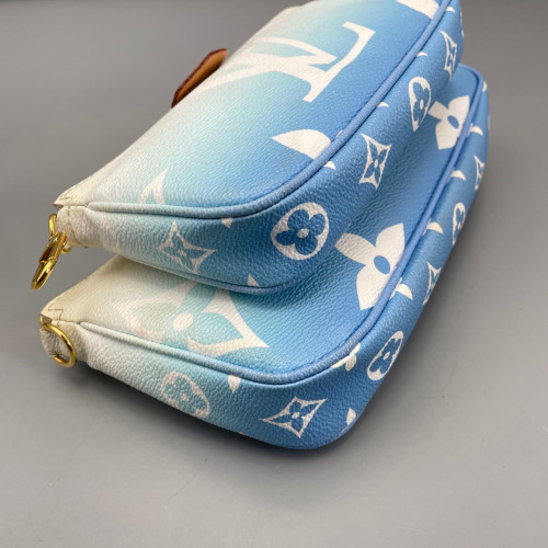 Louis Vuitton Multi Pochette Accessories Monogram Giant Blue White