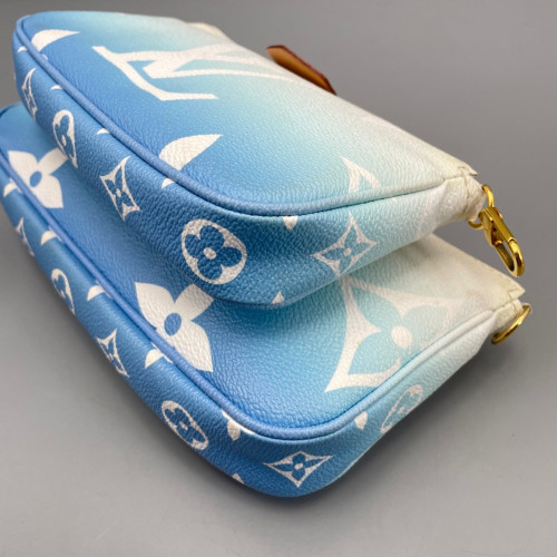 Louis Vuitton Multi Pochette Accessories Monogram Giant Blue White