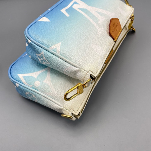Louis Vuitton Multi Pochette Accessories Monogram Giant Blue White