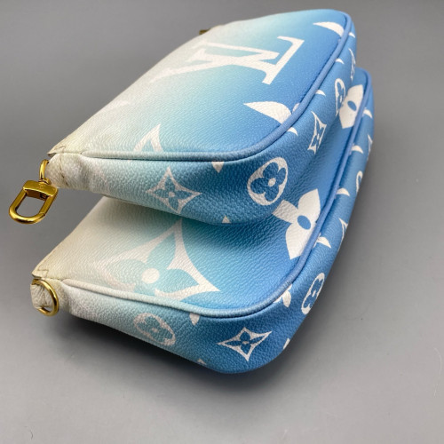 Louis Vuitton Multi Pochette Accessories Monogram Giant Blue White