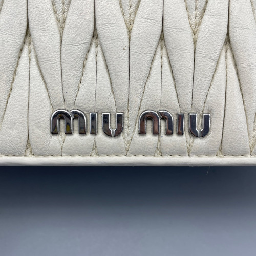 Miu Miu Crossbody Bag Crumpled Lambskin Beige