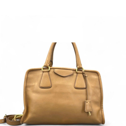 Prada Two-Way Bag Calfskin Tan