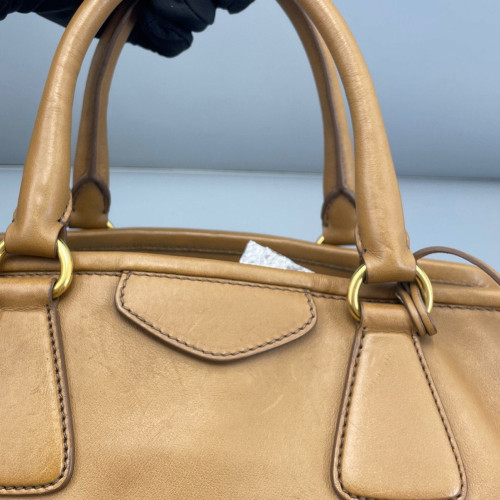 Prada Two-Way Bag Calfskin Tan