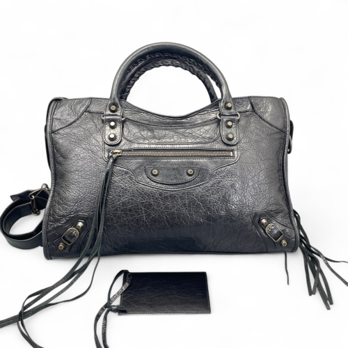 Balenciaga Medium City Arena Lambskin Black