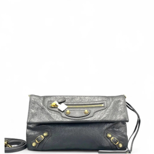 Balenciaga Giant 12 Envelope Clutch Corssbody Bag Arena Lambskin Dark Grey