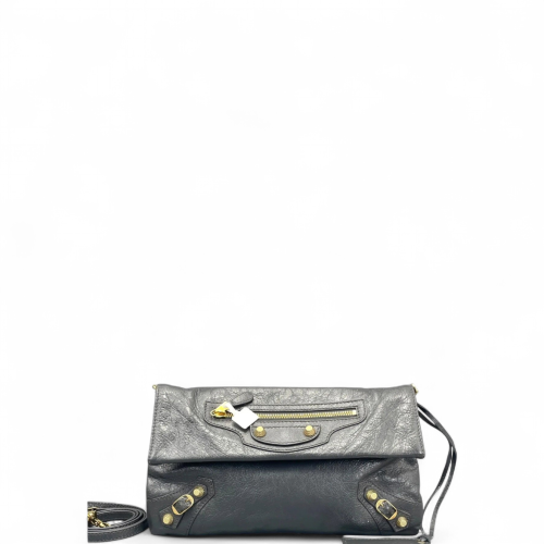 Balenciaga Giant 12 Envelope Clutch Corssbody Bag Arena Lambskin Dark Grey