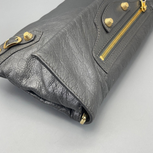 Balenciaga Giant 12 Envelope Clutch Corssbody Bag Arena Lambskin Dark Grey