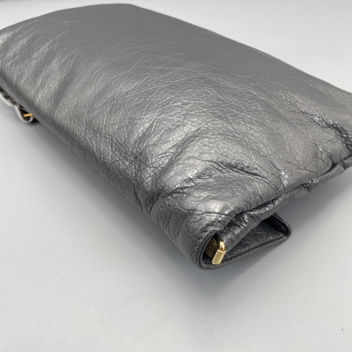Balenciaga Giant 12 Envelope Clutch Corssbody Bag Arena Lambskin Dark Grey