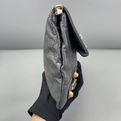 Balenciaga Giant 12 Envelope Clutch Corssbody Bag Arena Lambskin Dark Grey