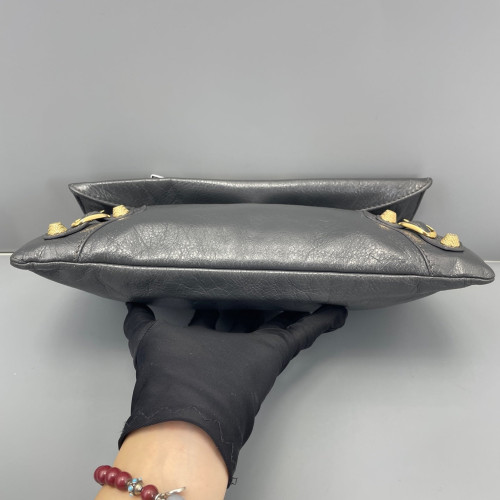 Balenciaga Giant 12 Envelope Clutch Corssbody Bag Arena Lambskin Dark Grey
