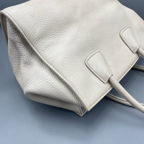 Prada Tote Bag Grained Calfskin White