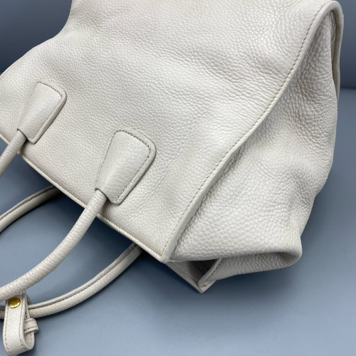 Prada Tote Bag Grained Calfskin White