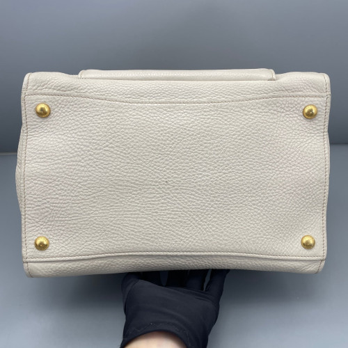 Prada Tote Bag Grained Calfskin White