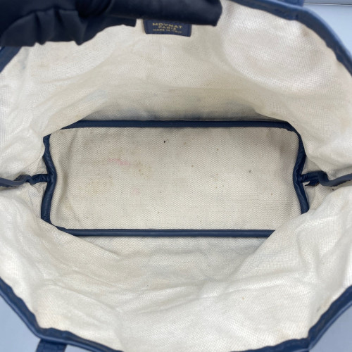 Moynat M Tote PM Calfskin Toile 1920 Monogram Blue Brown White Moynat M Tote PM Calfskin Toile 1920 Monogram Blue Brown White