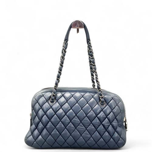 Chanel Quilted Bowling Bag Calfskin Dusty Blue