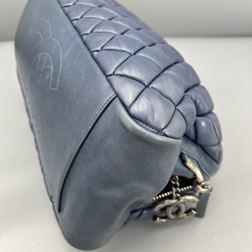Chanel Quilted Bowling Bag Calfskin Dusty Blue