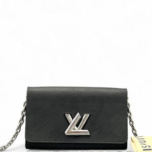 Louis Vuitton Twist Belt Chain Wallet Epi Black