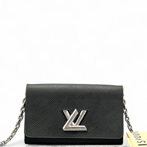 Louis Vuitton Twist Belt Chain Wallet Epi Black