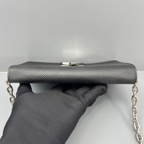 Louis Vuitton Twist Belt Chain Wallet Epi Black