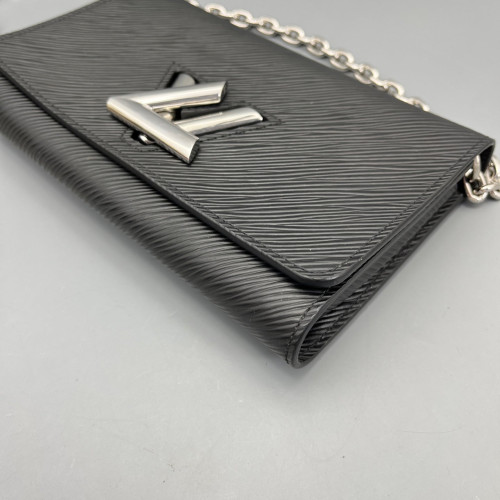 Louis Vuitton Twist Belt Chain Wallet Epi Black