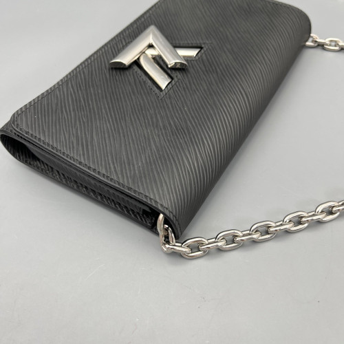 Louis Vuitton Twist Belt Chain Wallet Epi Black
