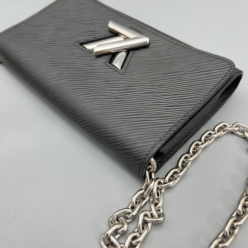 Louis Vuitton Twist Belt Chain Wallet Epi Black