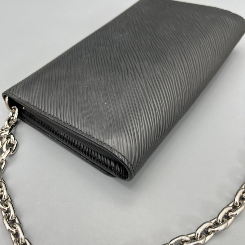 Louis Vuitton Twist Belt Chain Wallet Epi Black