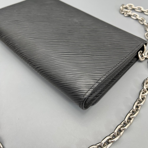 Louis Vuitton Twist Belt Chain Wallet Epi Black