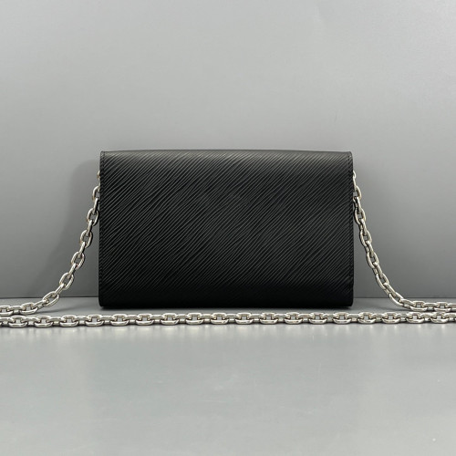 Louis Vuitton Twist Belt Chain Wallet Epi Black