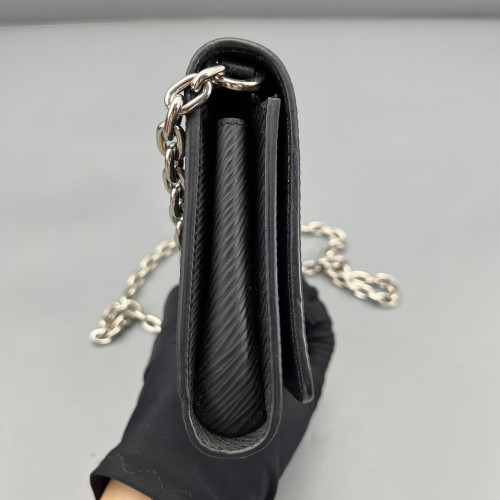 Louis Vuitton Twist Belt Chain Wallet Epi Black