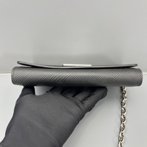 Louis Vuitton Twist Belt Chain Wallet Epi Black