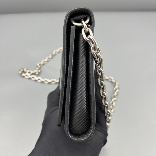 Louis Vuitton Twist Belt Chain Wallet Epi Black