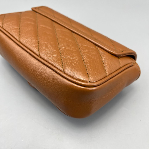 Gucci Chevron Super Mini GG Marmont Calfskin Tan