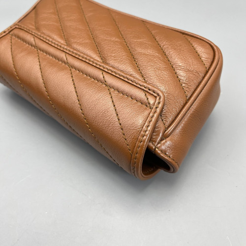 Gucci Chevron Super Mini GG Marmont Calfskin Tan