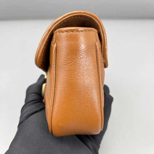 Gucci Chevron Super Mini GG Marmont Calfskin Tan