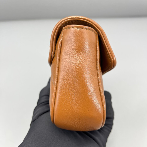 Gucci Chevron Super Mini GG Marmont Calfskin Tan