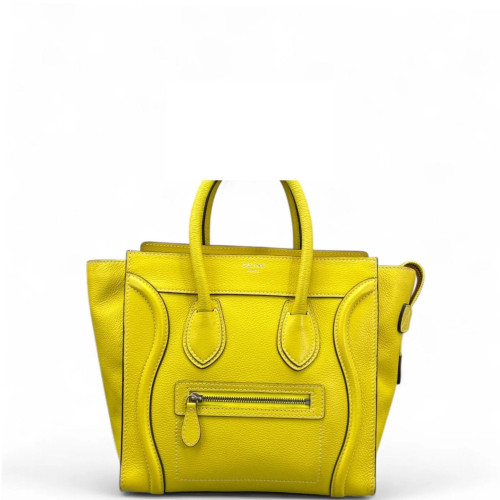 Celine Micro Luggage Grained Calfskin Yellow