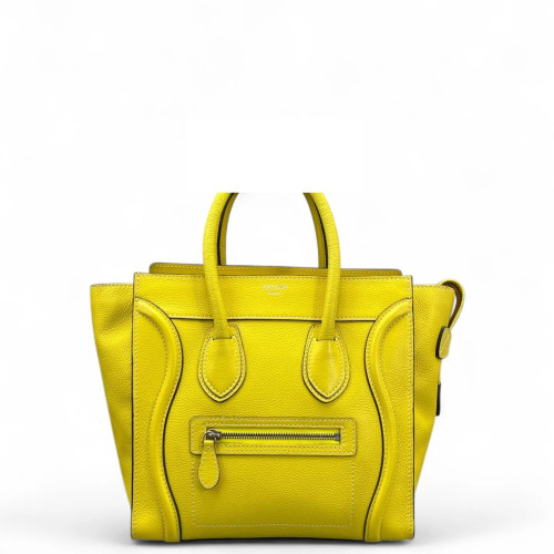 Celine Micro Luggage Grained Calfskin Yellow