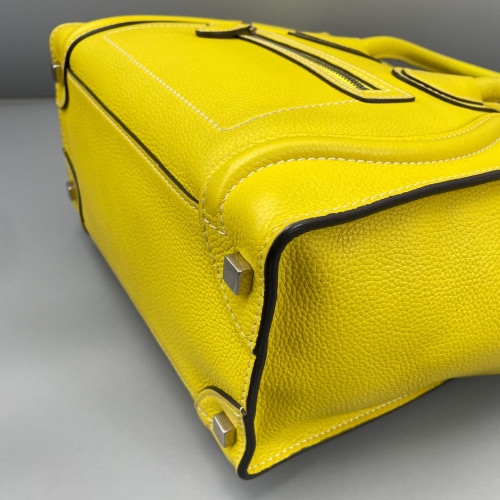 Celine Micro Luggage Grained Calfskin Yellow