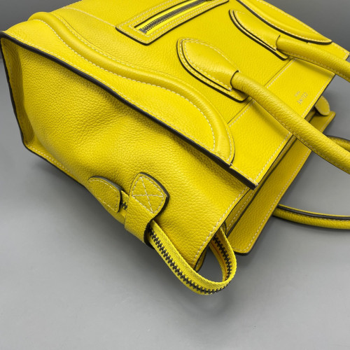 Celine Micro Luggage Grained Calfskin Yellow