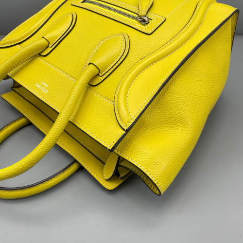 Celine Micro Luggage Grained Calfskin Yellow