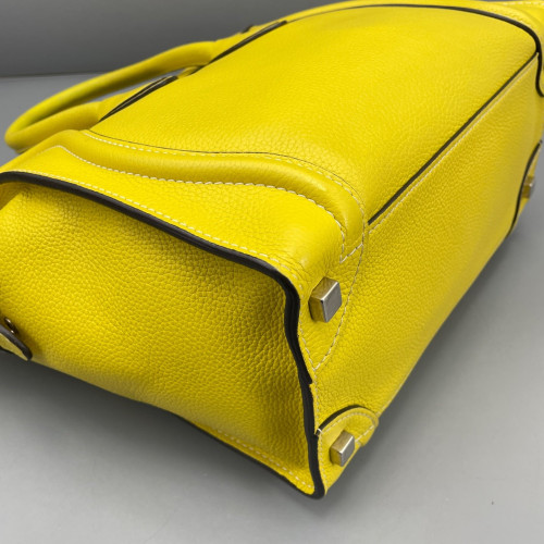 Celine Micro Luggage Grained Calfskin Yellow