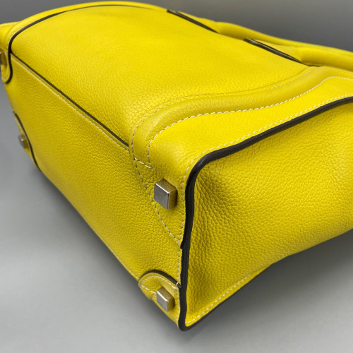 Celine Micro Luggage Grained Calfskin Yellow