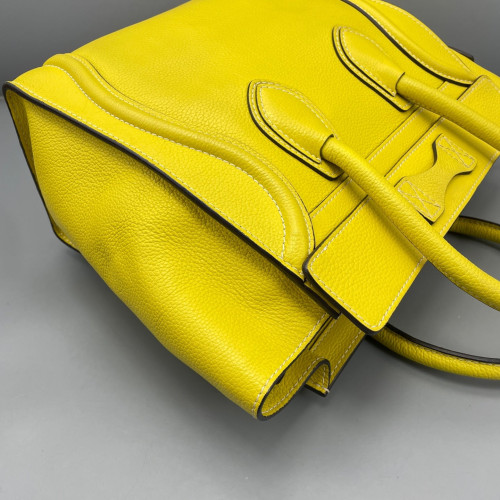 Celine Micro Luggage Grained Calfskin Yellow